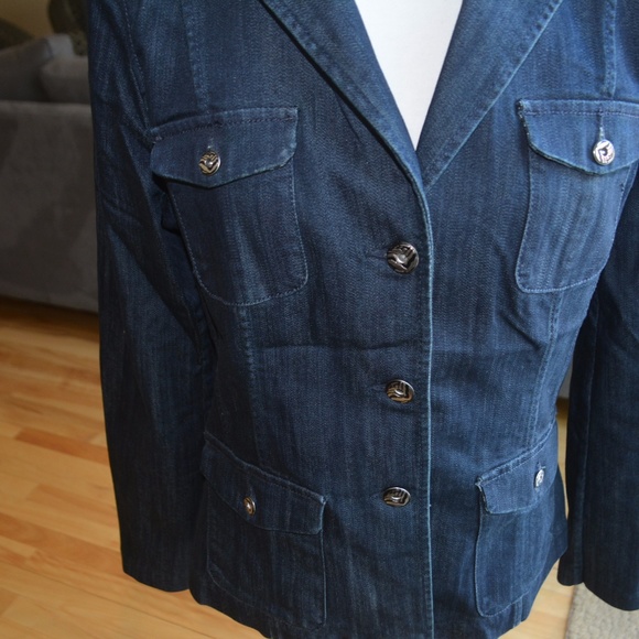DANA BUCHMAN STRUCTURED BLUE DENIM BLAZER - Picture 5 of 5