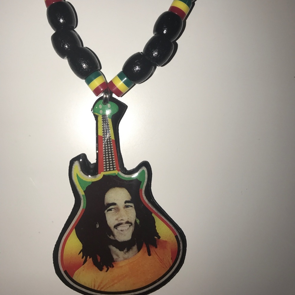 Bob Marley wooden beaded necklace