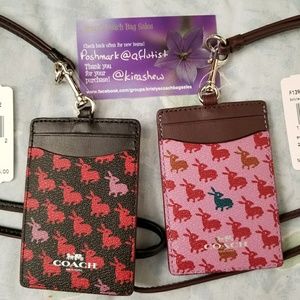 NWT Coach bunny id badge lanyards
