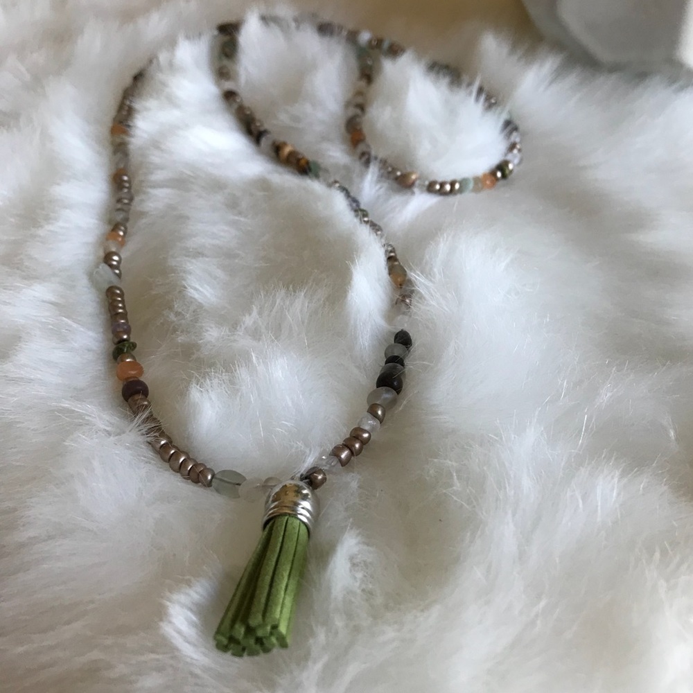 NEW • long natural tassel necklace