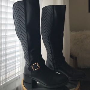 Merona Black Quilted Riding Boots