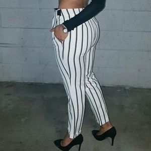 Black and white zara trousers