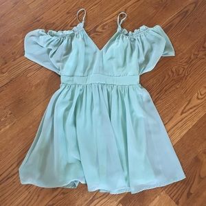Tobi Mint Off-the-Shoulder Dress
