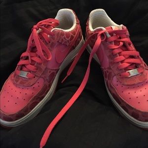 Pink Nike Air sneakers size 8