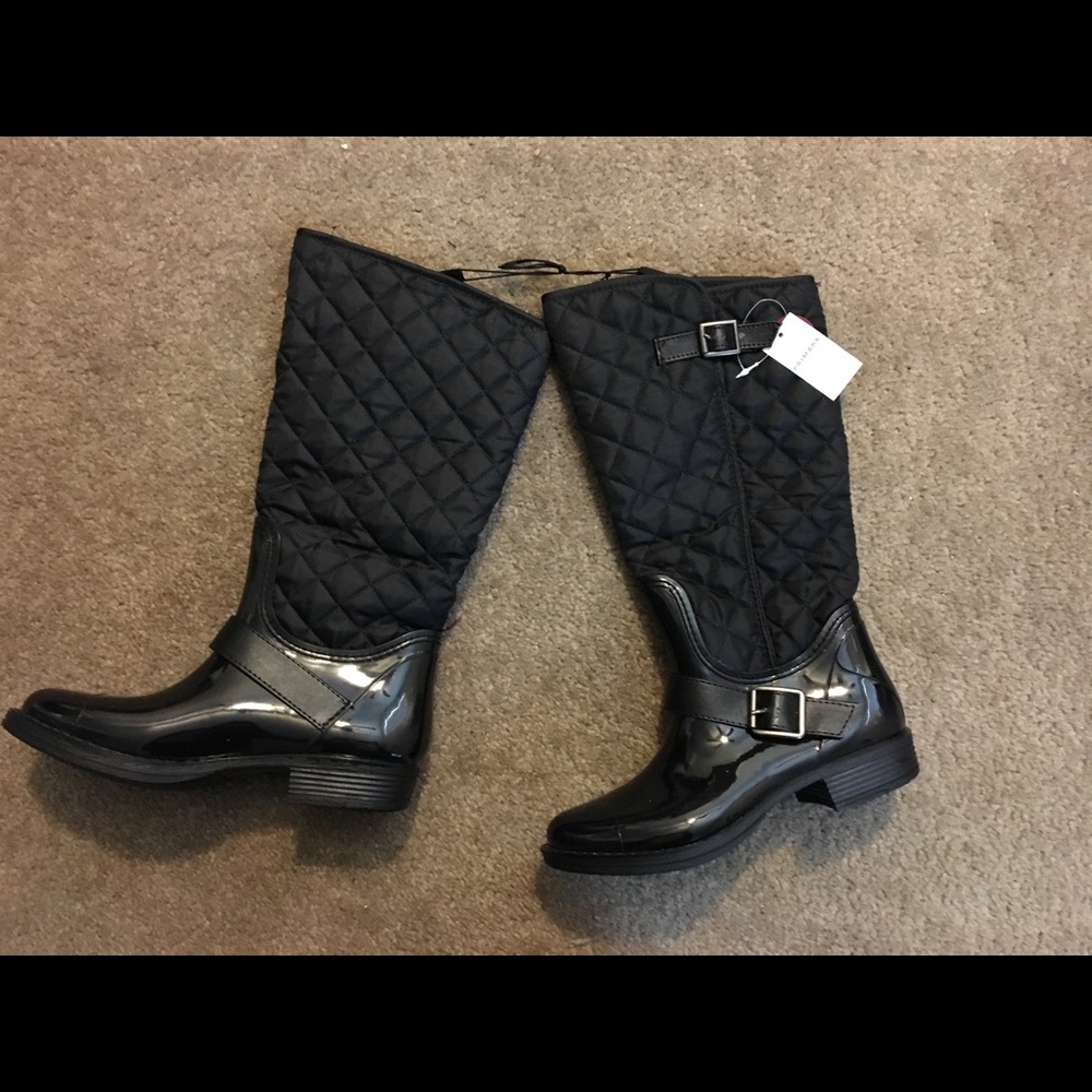 Quilted rain boots