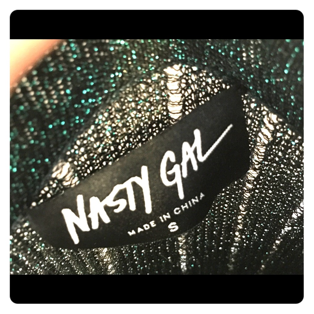 Fitted Nasty Gal metallic green dress