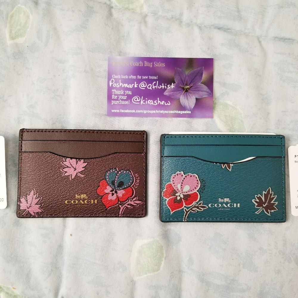 NWT Coach card cases in wildflower print