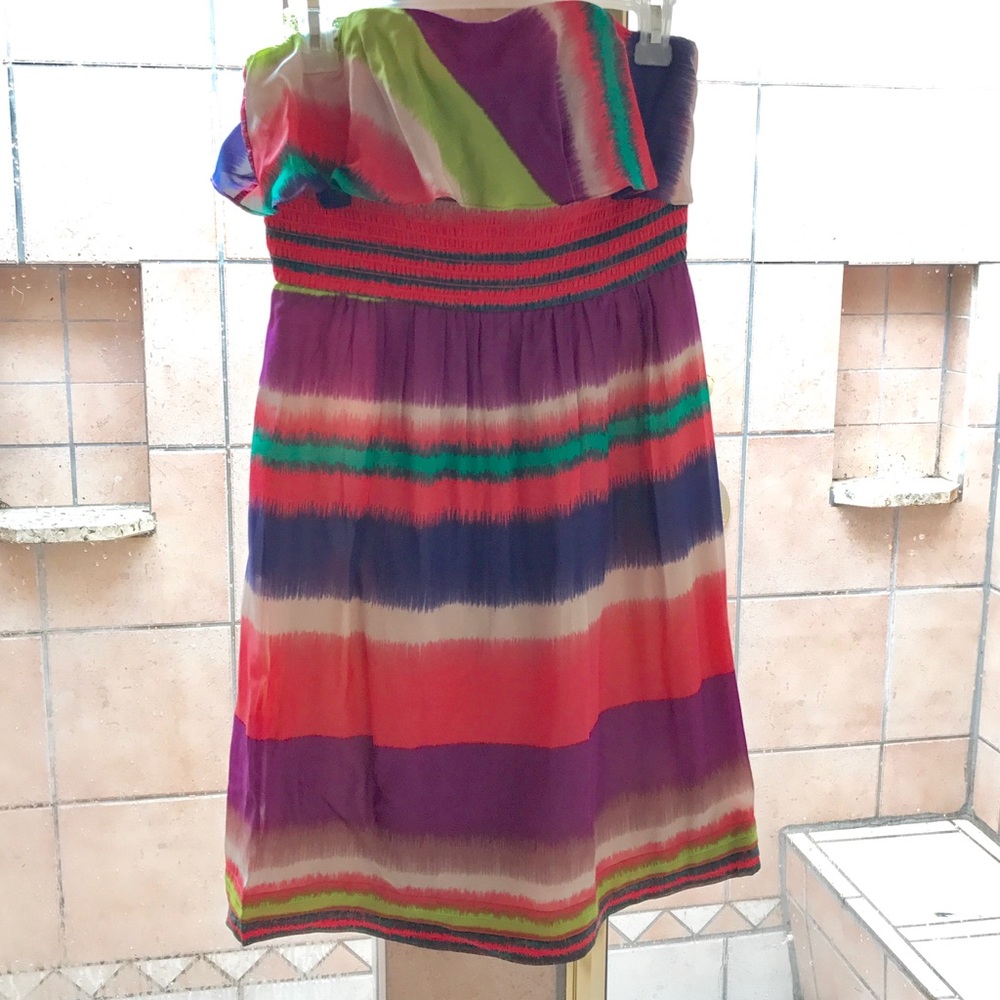 Shoshanna Silk Strapless dress Ikat design sz 6