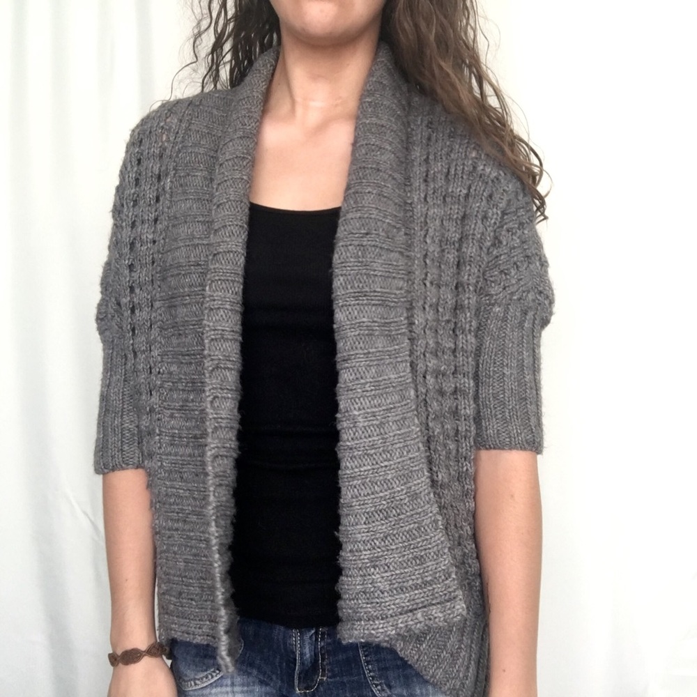 Express Gray Cropped Sweater Cardigan size S