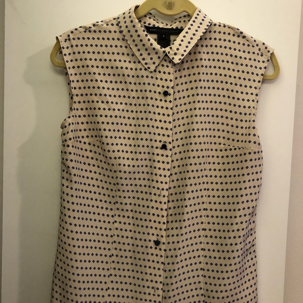 Marc by Marc Jacobs silk polka dot top.