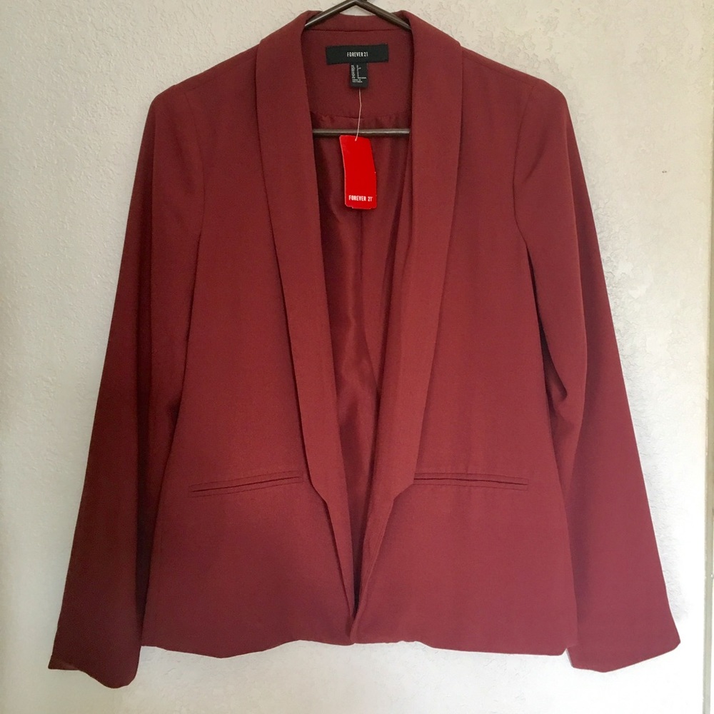 Fall Red Oversized Blazer
