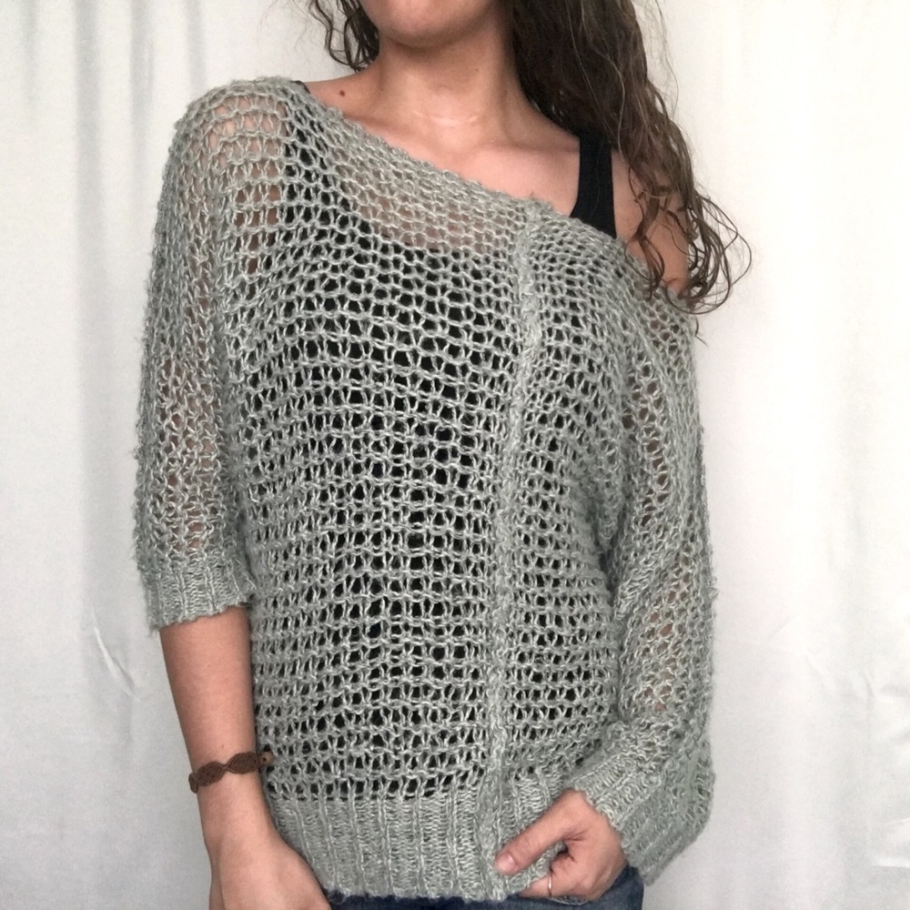 Decree Knit Mint Sweater Off Shoulder size M