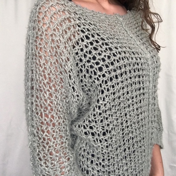 Decree Knit Mint Sweater Off Shoulder size M - Picture 3 of 7
