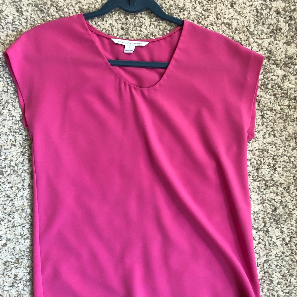 Diane Von Fursenberg pink top.