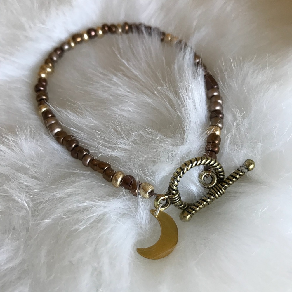 NEW • 🌙 bronze and gold moon bracelet