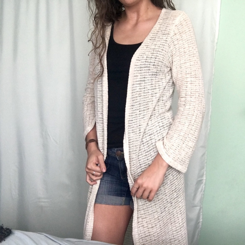 One Clothing Long Ivory Cardigan size M