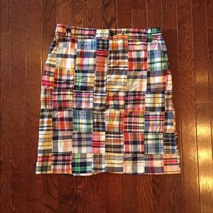 J. Crew madras plaid pencil skirt size 8 EUC