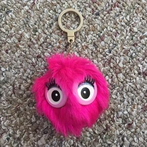 Kate Spade fuzzy monster key ring