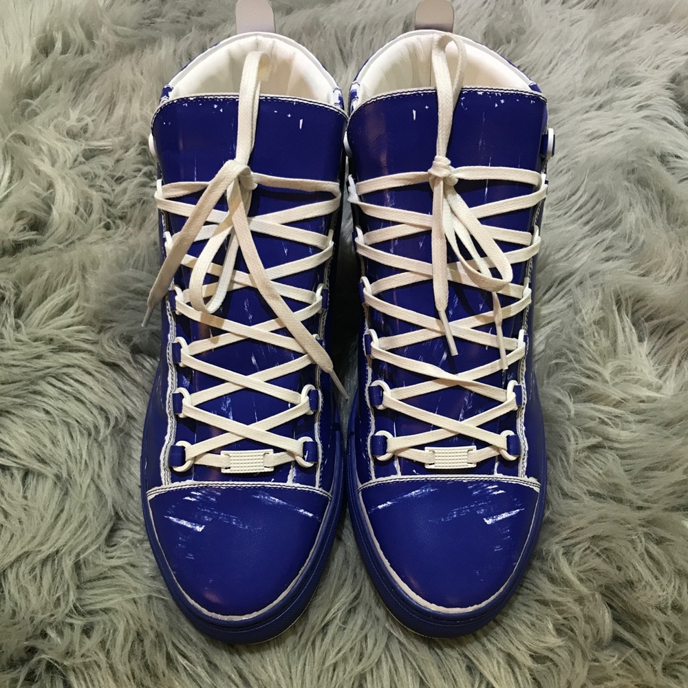 Men's Balenciaga Sneakers Blue Marker Print