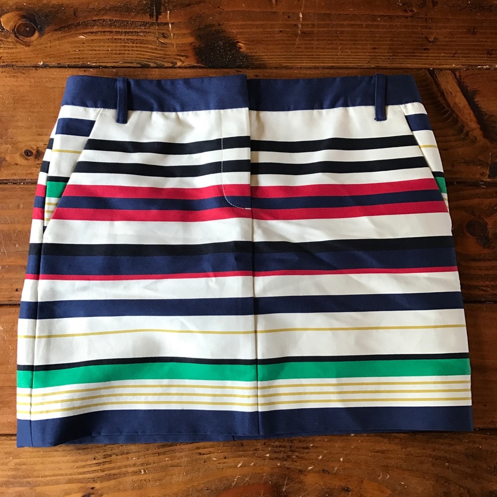 J. Crew multicolor stripe skirt NWOT
