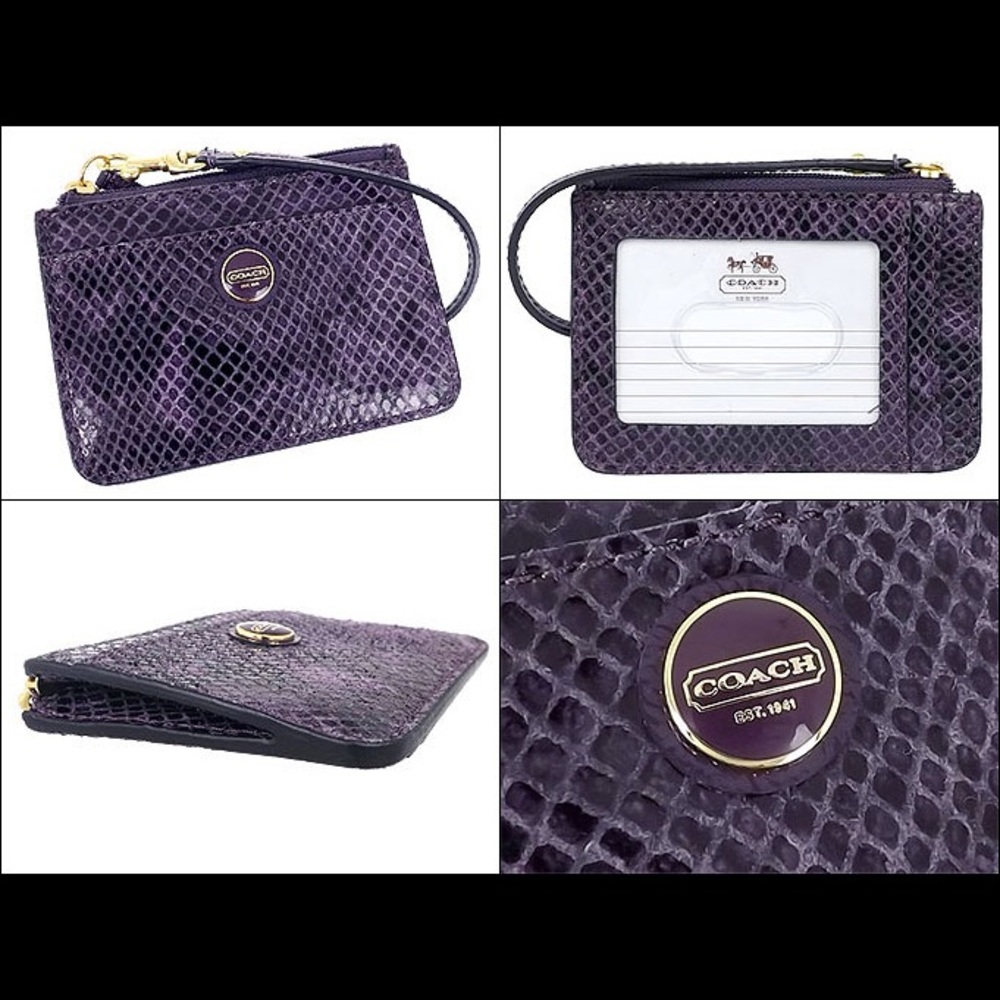NWT Coach Skinny Purple ID Case