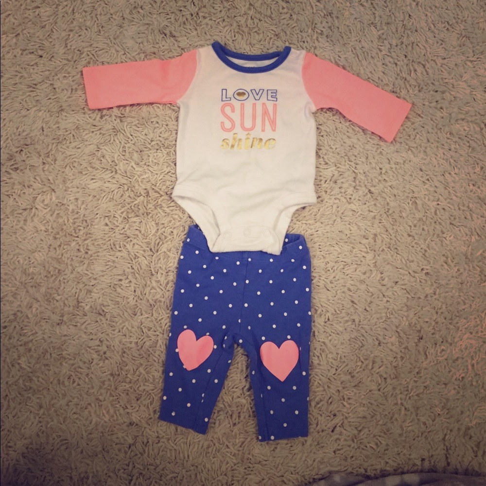 2 piece newborn girl outfit.