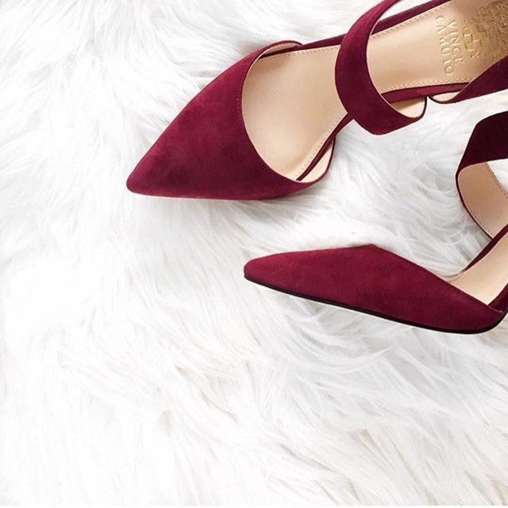 Vince Camuto Carlotte Suede Assymetrical Wine Heel