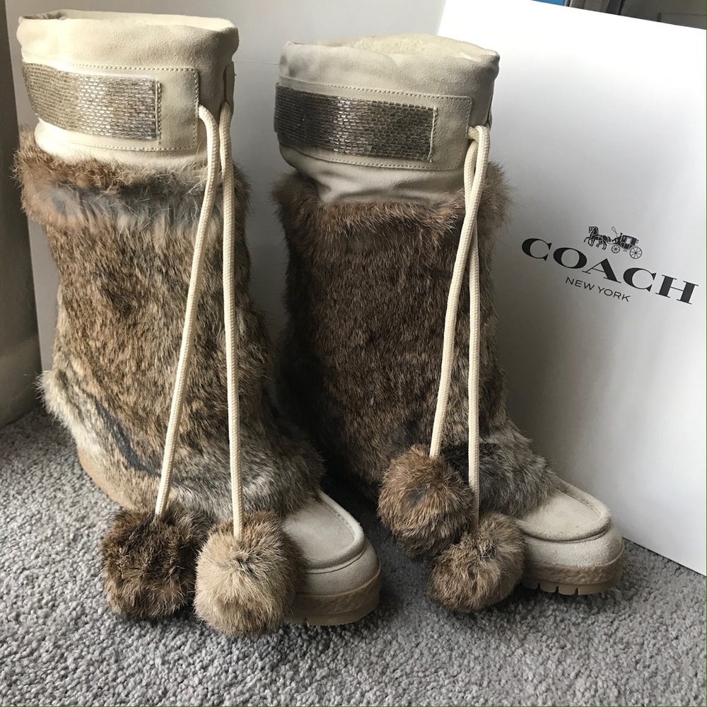 Coach fur boots