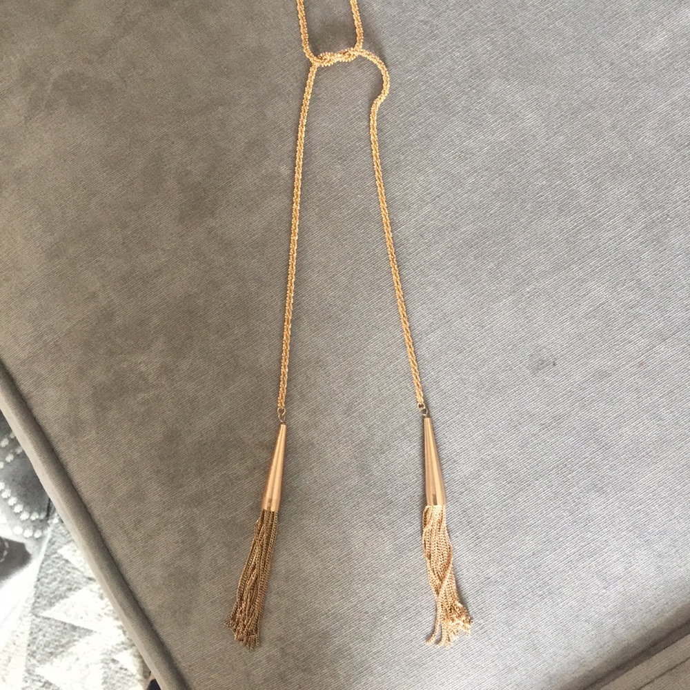 Kendra Scott Long Rose Gold Tassel Necklace