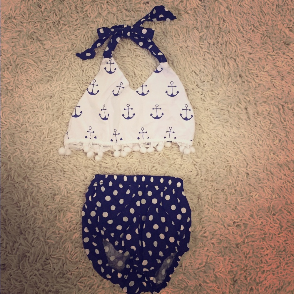 Two piece 0-3M infant girl set
