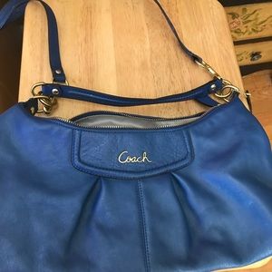 Blue hobo style coach purse