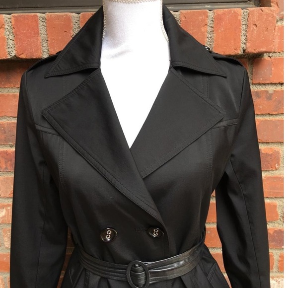 Max Mara silky soft black rain trench coat Sz 8 - Picture 5 of 8