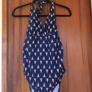 Sailboat print Motherhood Maternity swimsuit