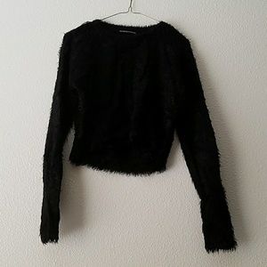 Crop Fuzzy Sweater