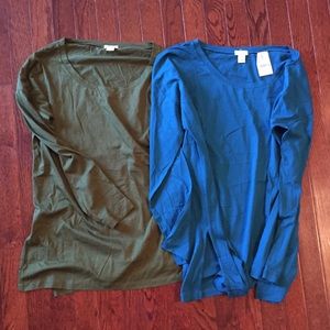 J. Crew Factory side slit tunic tees sz S bundle