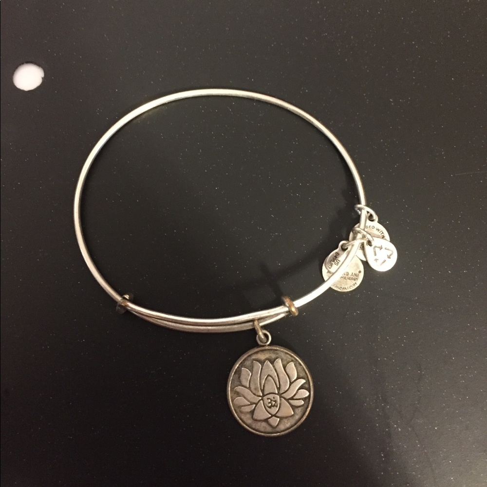 Alex and Ani Lotus Peace Petals Bangle Silver