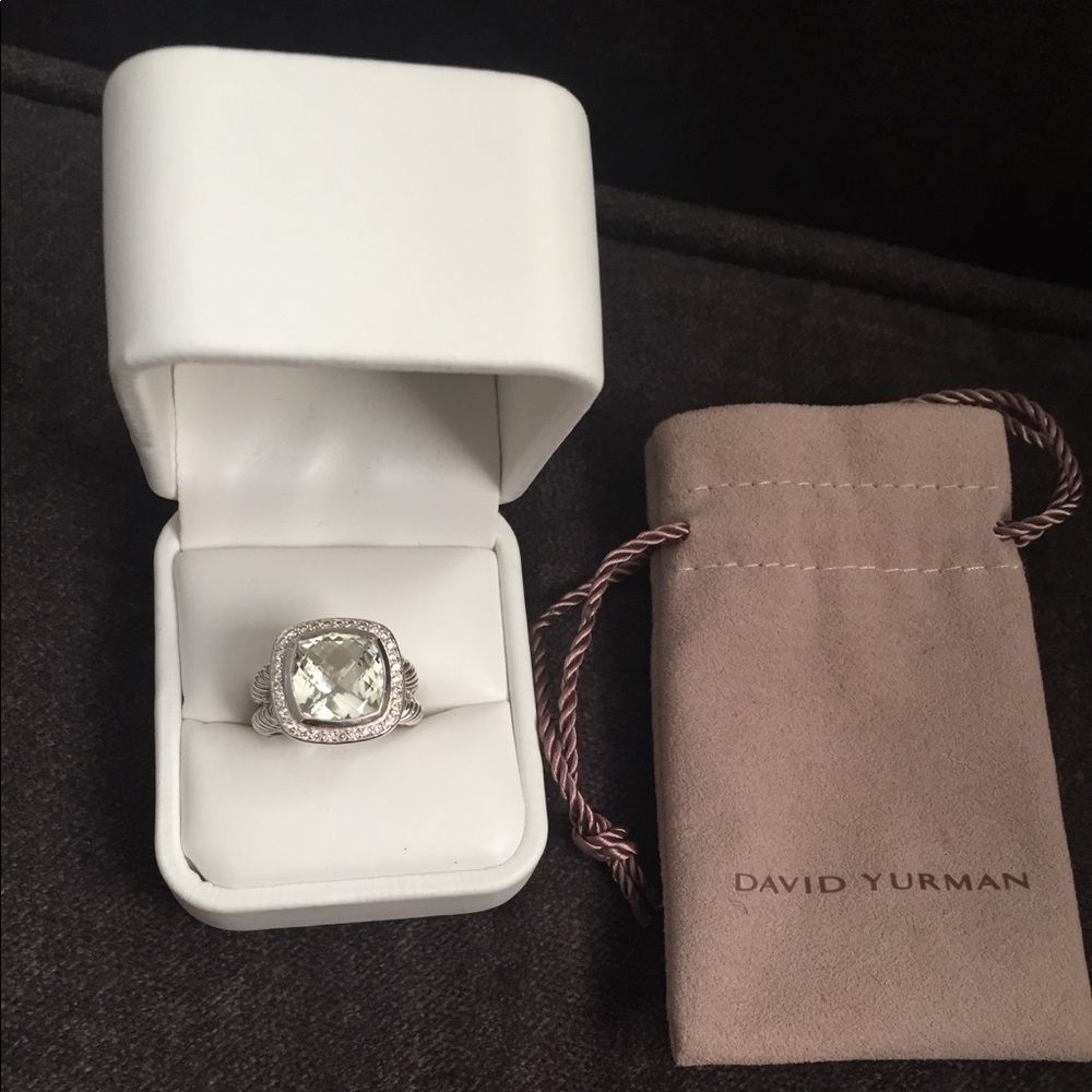 David Yurman Albion Ring w/ Prasiolite & Diamonds
