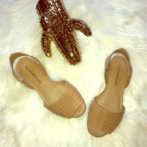 [Lucky Brand] Tan Peep Toe Sandals