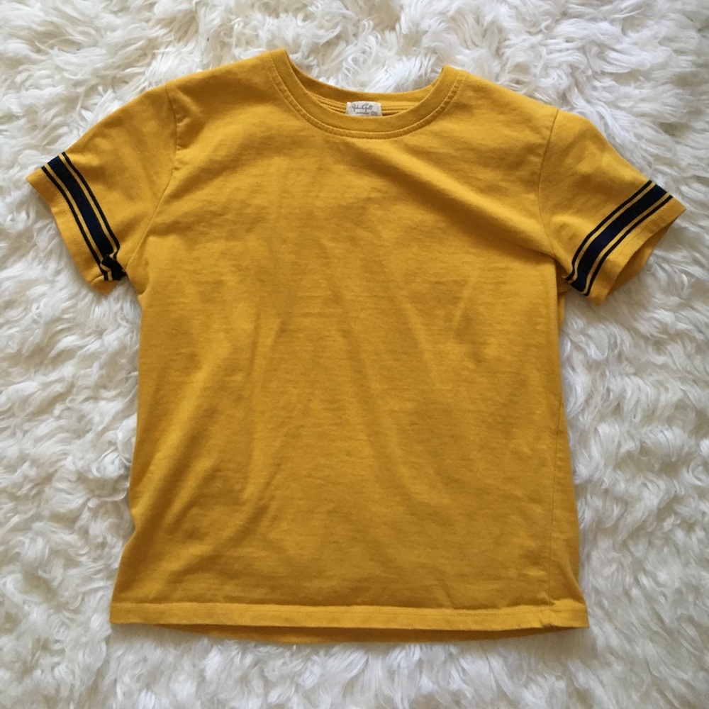 ✨BRANDY MELVILLE MUSTARD VARSITY TOP✨ - Picture 1 of 3