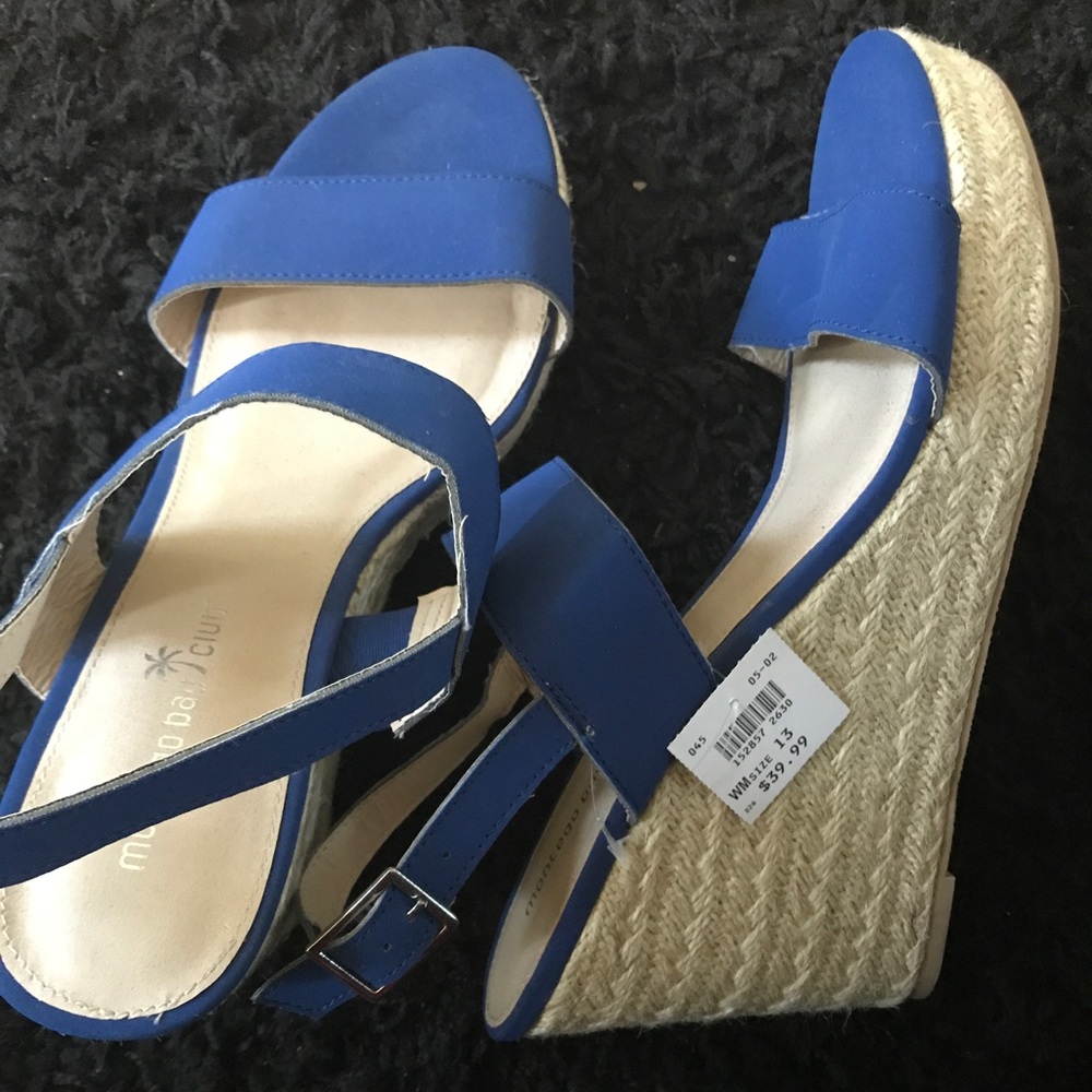 NWT Montego Bay club blue wedge sandals sz13