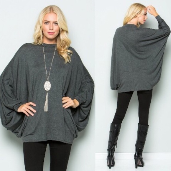 ❤️ONE LEFT❤️WINE PONCHO STYLE-TUNIC - Picture 4 of 5