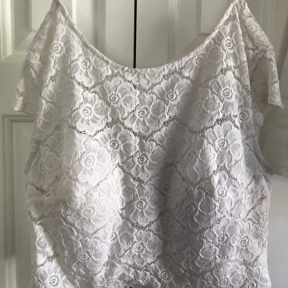 Lace Ivory Crop Top & Skirt Set - Picture 2 of 7