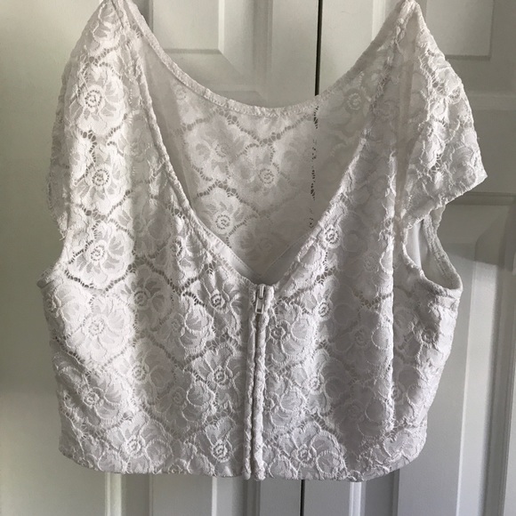 Lace Ivory Crop Top & Skirt Set - Picture 3 of 7