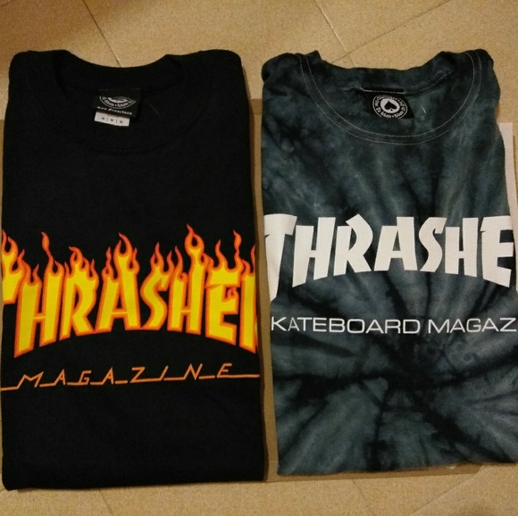 Thrasher Magazine Other - Black Flames & Tye Dye Blue bundle