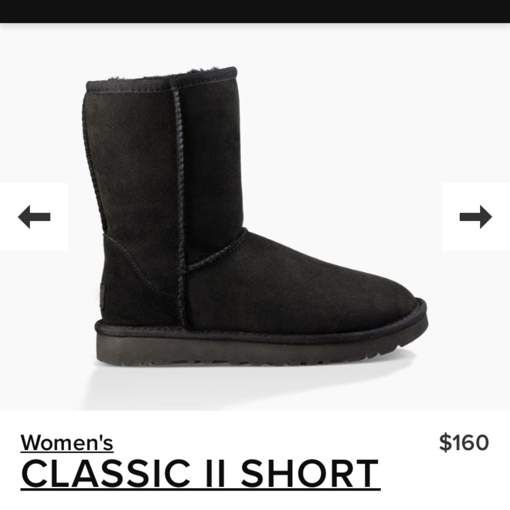 Short Black Uggs Size 6