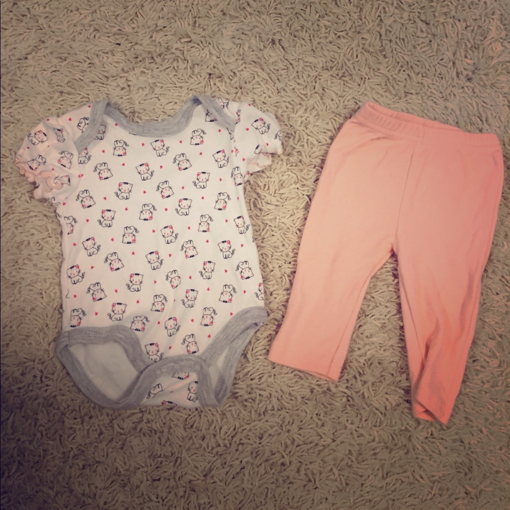 Two piece infant girl 0-3M set