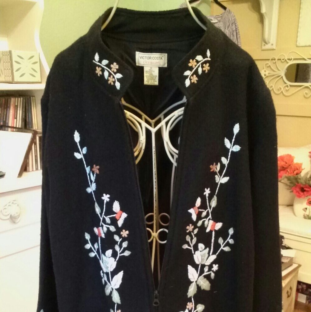 Embroidered wool jacket