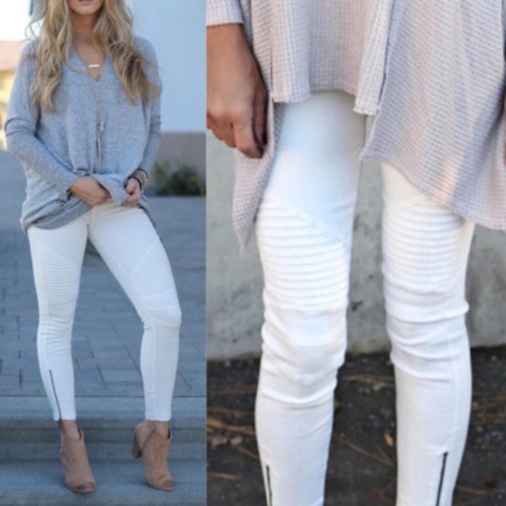🎈SALE🎈WHITE BIKER PANTS