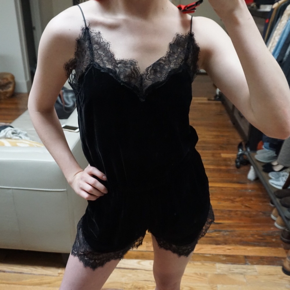 Velvet and Lace Romper