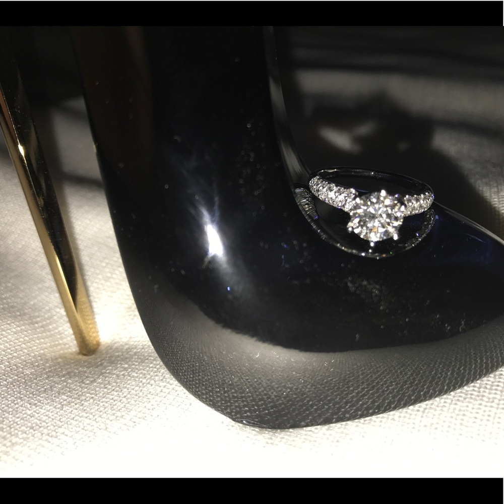 14kt White Gold 38 round pave .54 carat weight.